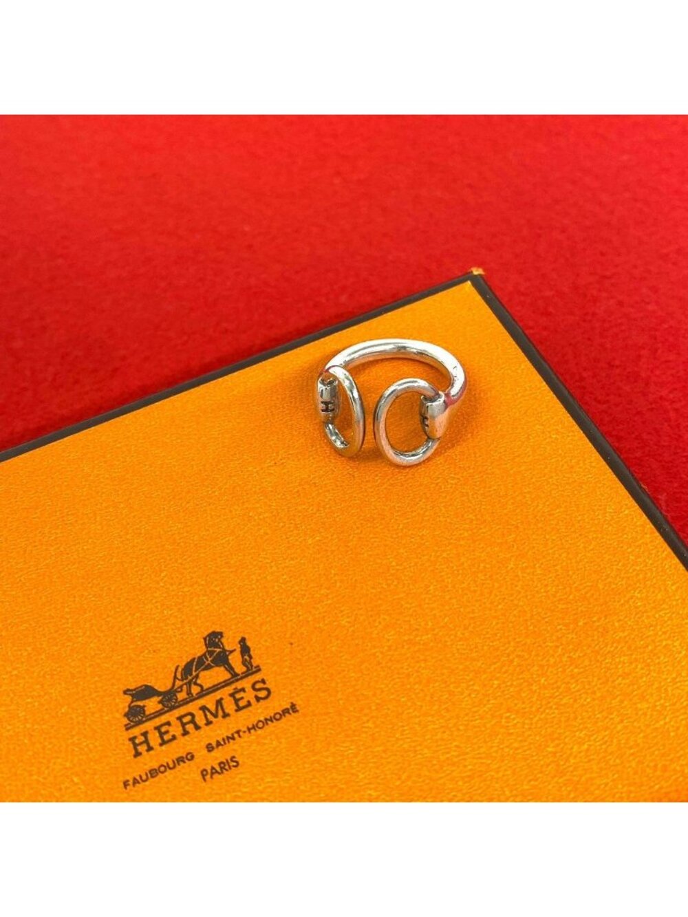 Hermes Vintage Nausicaa Ring 925 Sterling Silver